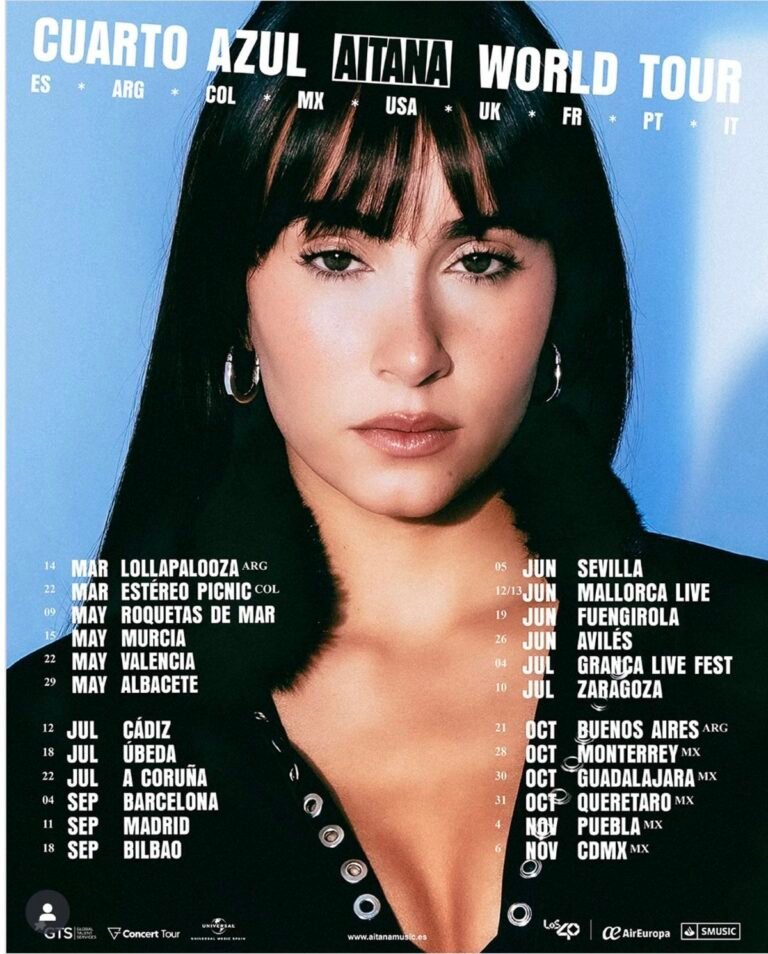 Aitana presenta su nueva gira mundial, 'Cuarto Azul World Tour', con fechas en Argentina, México,