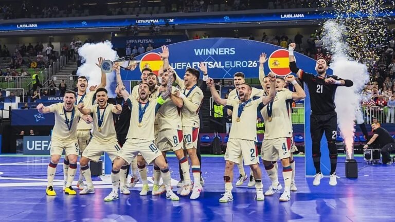España logra su octava Eurocopa de fútbol sala tras una emocionante final con un gran juego en