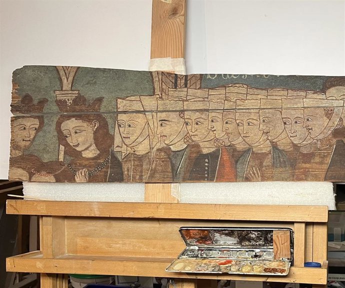 El Museo Arqueol&oacute;gico muestra 26 tablas policromadas halladas en Toledo en 2018