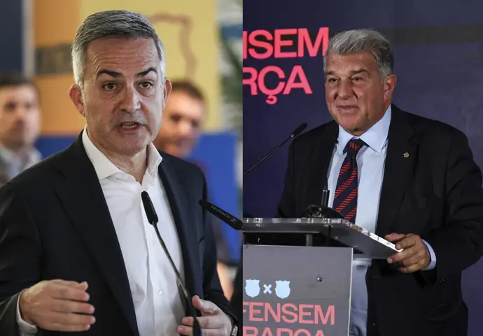 Font y Laporta compiten por liderar el Barça tras el cambio y su culminación.