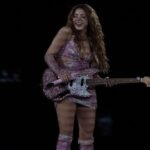 March 1, 2026, Mexico City, Cdmx, Mexico: Shakira singing during the free concert she gave in Mexico City before thousands of her fans on March 1, 2026 in Mexico City. The Mexico City government lent the Z&oacute;calo (Plaza de la Constituci&oacute;n) for a massive con
